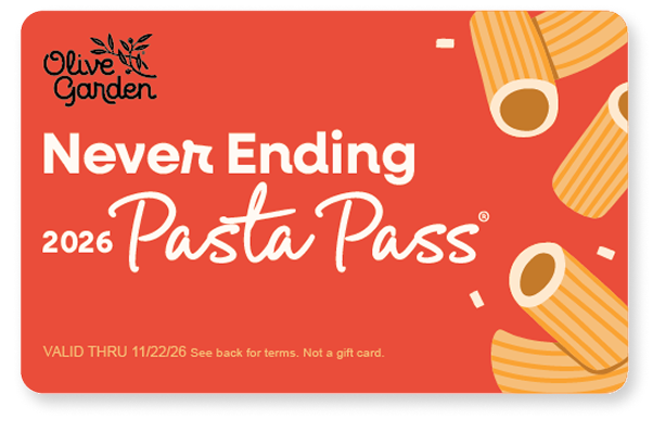 Never-Ending Pasta Pass® 2026 card